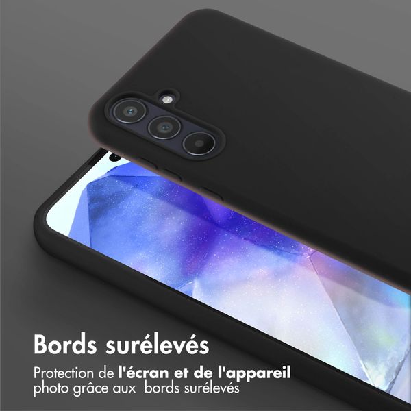 Selencia Coque silicone avec cordon amovible Samsung Galaxy A55 - Noir