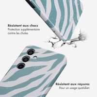 Selencia Coque arrière Vivid Samsung Galaxy A35 - Colorful Zebra Pine Blue