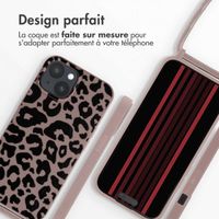 imoshion Coque design en silicone avec cordon Apple iPhone 15 - Animal Pink