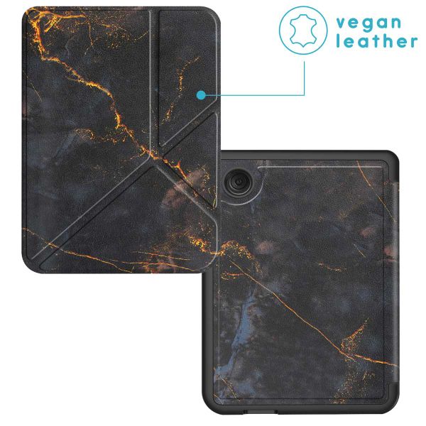 imoshion Étui de liseuse portefeuille design Pliable Kobo Clara Colour / BW - Black Marble