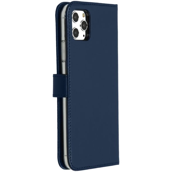 Selencia Étui de téléphone en cuir véritable iPhone 11 Pro Max - Bleu