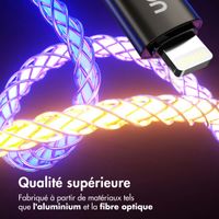 imoshion Câble de charge rapide lumineux RGB - USB-A vers Lightning - 1 mètre