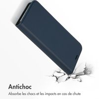 Accezz Étui de téléphone Slim Folio en cuir de qualité supérieure iPhone 12 (Pro) - Bleu foncé