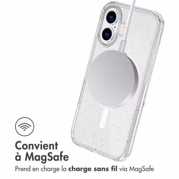 imoshion Coque Pailletée avec MagSafe Apple iPhone 17 - Transparent