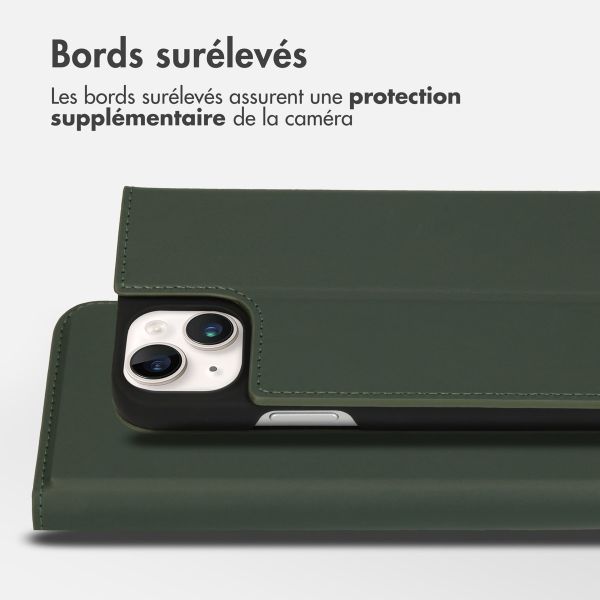 Accezz Étui de télephone Slim Folio en cuir de qualité supérieure Apple iPhone 14 Plus - Vert