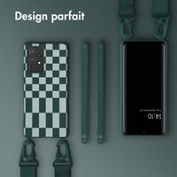 Selencia Coque design en silicone avec cordon amovible Samsung Galaxy A53 - Irregular Check Green