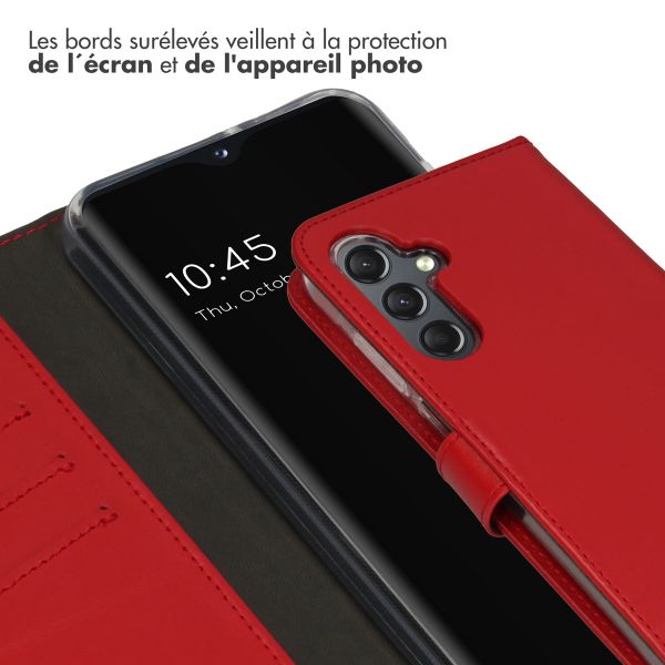 Selencia Étui portefeuille en cuir véritable Samsung Galaxy A25 (5G) - Rouge