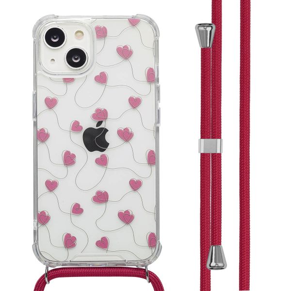 imoshion Coque Design avec cordon Apple iPhone 14 - Dusty Rose Connected Hearts