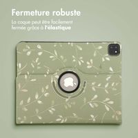 imoshion Coque tablette Design rotatif à 360° Apple iPad Pro 13 (2025) M5 / (2024) M4 - Green Flowers