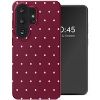 Selencia Coque arrière Vivid avec MagSafe Samsung Galaxy S26 Ultra - Happy Dots Burgundy