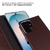 Selencia Étui portefeuille en cuir véritable Samsung Galaxy S26 Ultra - Marron