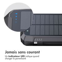 imoshion Solar Powerbank - Batterie externe sans fil avec panneau solaire - Charge rapide et fourniture d'énergie - 30 000 mAh - Noir