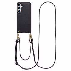 Selencia Coque de télephone Nova avec cordon et porte-cartes Samsung Galaxy S24 Plus / S25 Plus - Noir