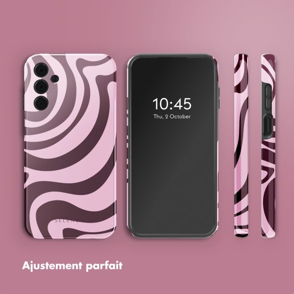 Selencia Coque arrière Vivid Tough Samsung Galaxy A15 (5G/4G) - Wavy Swirl Pink Plum