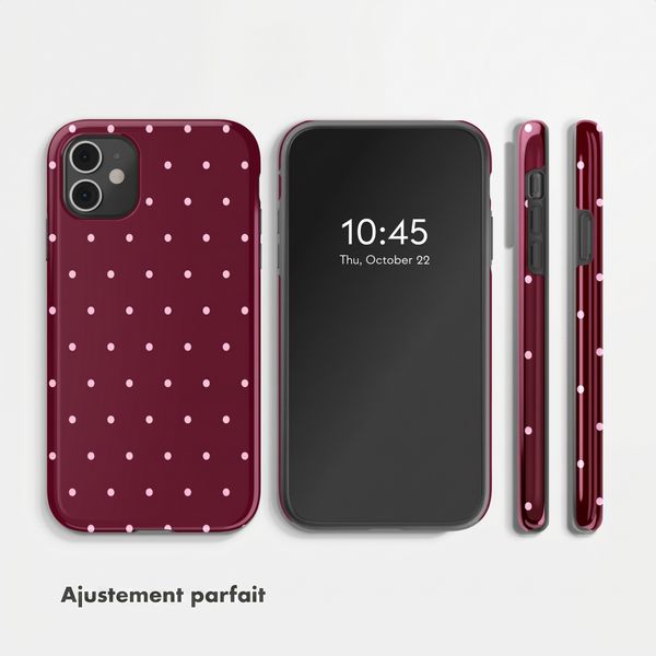 Selencia Coque arrière Vivid Apple iPhone 11 - Happy Dots Burgundy