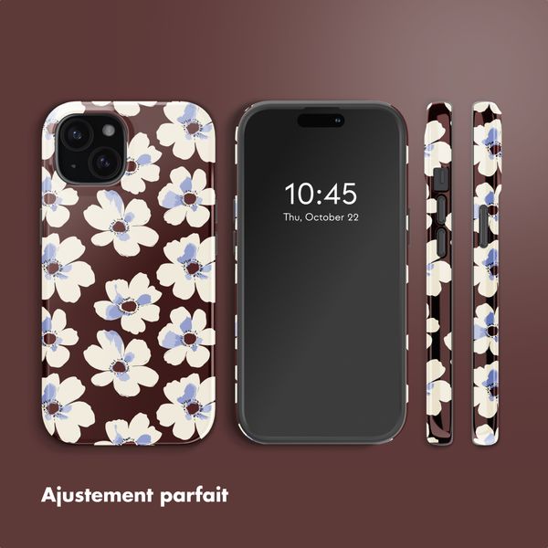 Selencia Coque arrière Vivid avec MagSafe Apple iPhone 15 - Choco Flower Pop