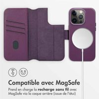 Accezz Étui de téléphone portefeuille en cuir 2-en-1 avec MagSafe Apple iPhone 14 Pro - Heath Purple