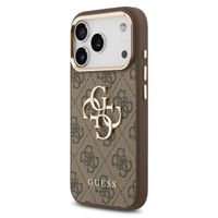 Guess Coque 4G Metal Logo Backcover Apple iPhone 17 Pro - Gold Edge - Brown