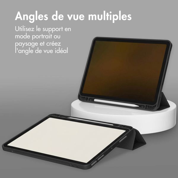 Accezz Coque tablette portefeuille Smart Silicone Apple iPad 11 (2025) 11 pouces A16 / iPad 10 (2022) 10.9 pouces - Noir