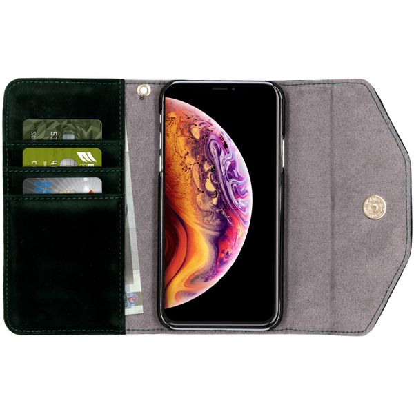 iDeal of Sweden Mayfair Clutch Velvet iPhone Xs / X - Vert