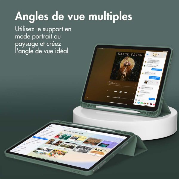 Accezz Coque tablette portefeuille Smart Silicone Apple iPad Air 13 pouces (2025) M3 / (2024) M2 - Vert foncé