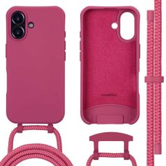 imoshion Coque arrière Color avec cordon amovible et MagSafe Apple iPhone 16 - Raspberry