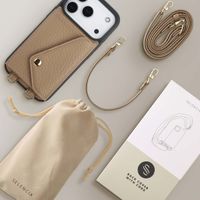 Selencia Coque de télephone Sera avec cordon et porte-cartes enveloppe Apple iPhone 17 Pro - Taupe