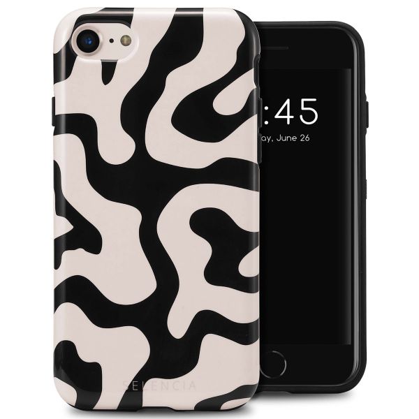 Selencia Coque arrière Vivid Tough iPhone SE (2022 / 2020) / 8 / 7 / 6(s) - Art Wave Black