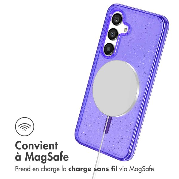 imoshion Coque Pailletée avec MagSafe Samsung Galaxy S25 - Paillettes Violet
