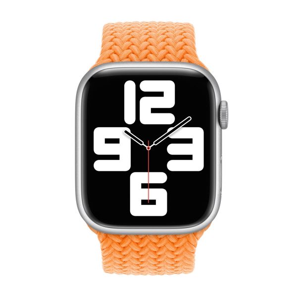 Apple Bracelet Solo tressé Apple Watch | 44/45/46/49 mm - Taille 3 - Bright Orange