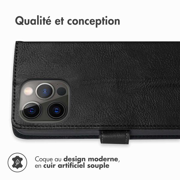 imoshion Étui de téléphone portefeuille Luxe iPhone 13 Pro Max - Noir