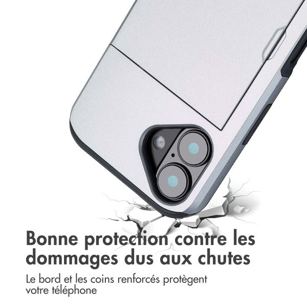 imoshion Coque arrière avec porte-cartes Apple iPhone 16 - Gris