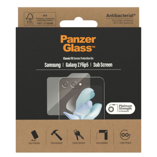 PanzerGlass Protection d'écran Ultra-Wide Fit Anti-bactérienne Samsung Galaxy Z Flip 5