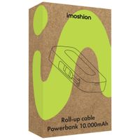 imoshion Batterie externe avec câble rétractable 10 000 mAh - Power Delivery - USB-C + Lightning - Noir