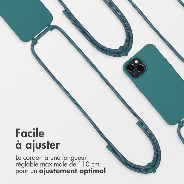 imoshion Coque de couleur avec cordon amovible MagSafe iPhone 15 - Dark Green