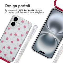 imoshion Coque Design avec cordon Apple iPhone 16 - Dusty Rose Connected Hearts
