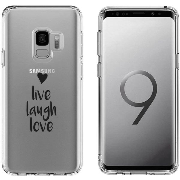 imoshion Coque Design Samsung Galaxy S9 - Live Laugh Love - Noir