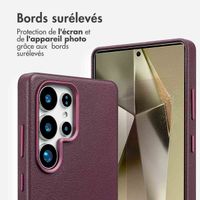 Accezz Coque arrière en cuir avec Magsafe Samsung Galaxy S25 Ultra - Heath Purple