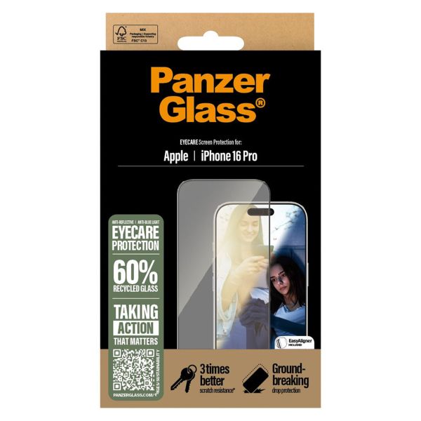 PanzerGlass Protection d'écran EyeUltra-Wide Fit Anti avec applicateur iPhone 16 Pro