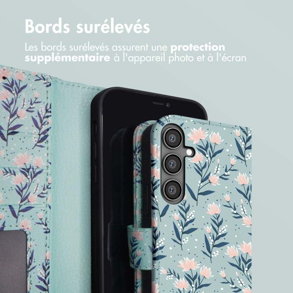 imoshion Étui de télephone portefeuille Design Samsung Galaxy S23 FE - Blue Flowers