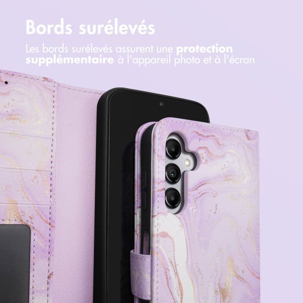 imoshion Étui de télephone portefeuille Design Samsung Galaxy A14 (5G/4G) - Purple Marble
