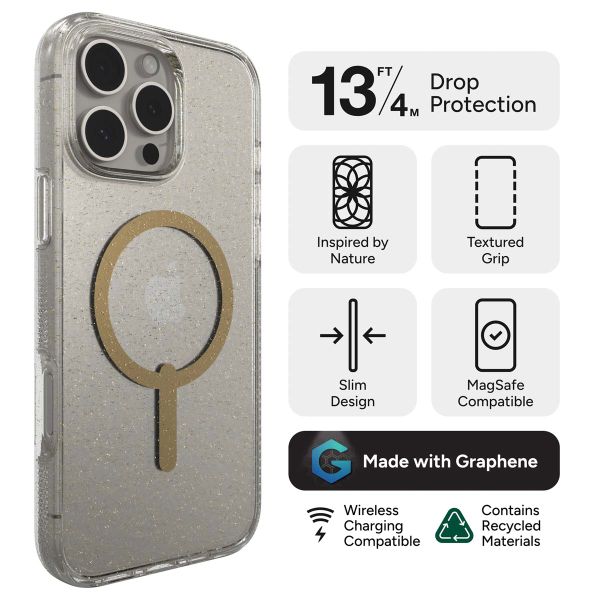 ZAGG Coque Milan Snap avec MagSafe iPhone 16 Pro Max - Gold Glitter