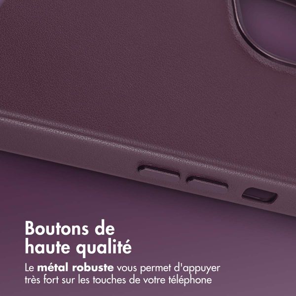 Accezz Coque arrière en cuir avec MagSafe Apple iPhone 14 - Heath Purple