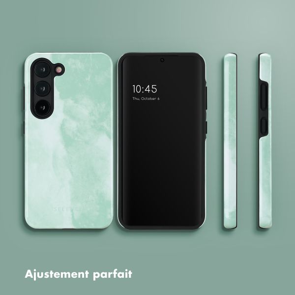 Selencia Coque arrière Vivid Samsung Galaxy S23 - Marble Grayed Jade