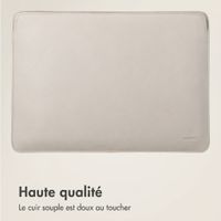 Accezz Leather Pochette ordinateur le Apple MacBook 15 pouces - Beige