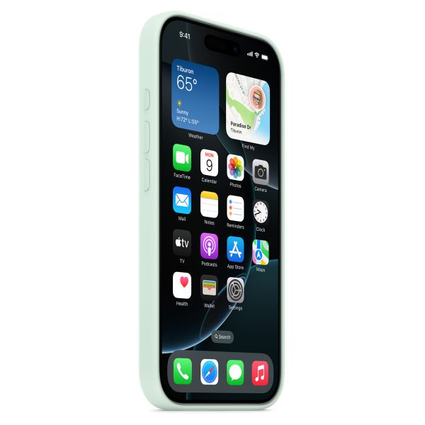 Apple Coque en silicone MagSafe Apple iPhone 16 Pro - Aquamarine