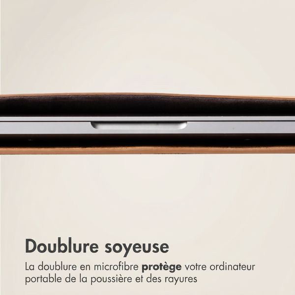 Accezz Leather Pochette ordinateur Apple MacBook 16 pouces - Cognac