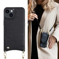Selencia Coque de télephone Nova avec cordon et porte-cartes Apple iPhone 14 - Noir