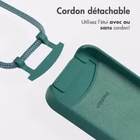 imoshion Coque arrière Color avec cordon amovible et MagSafe Apple iPhone 14 Pro - Vert foncé
