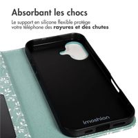 imoshion Étui de télephone portefeuille Design Apple iPhone 17 - Smoke Green Flowers
